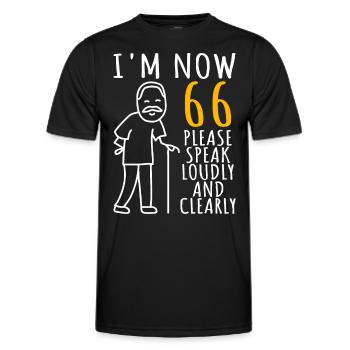 66th birthday man 66th I am now 66 years old - Men's Functional T-Shirt - black - Front - AI Model Male 178 dark (178cm)