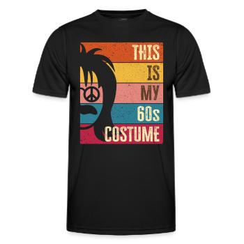 60s 1960s Sixties Party Outfit Costume - Men's Functional T-Shirt - black - Front - AI Model Male 178 dark (178cm)