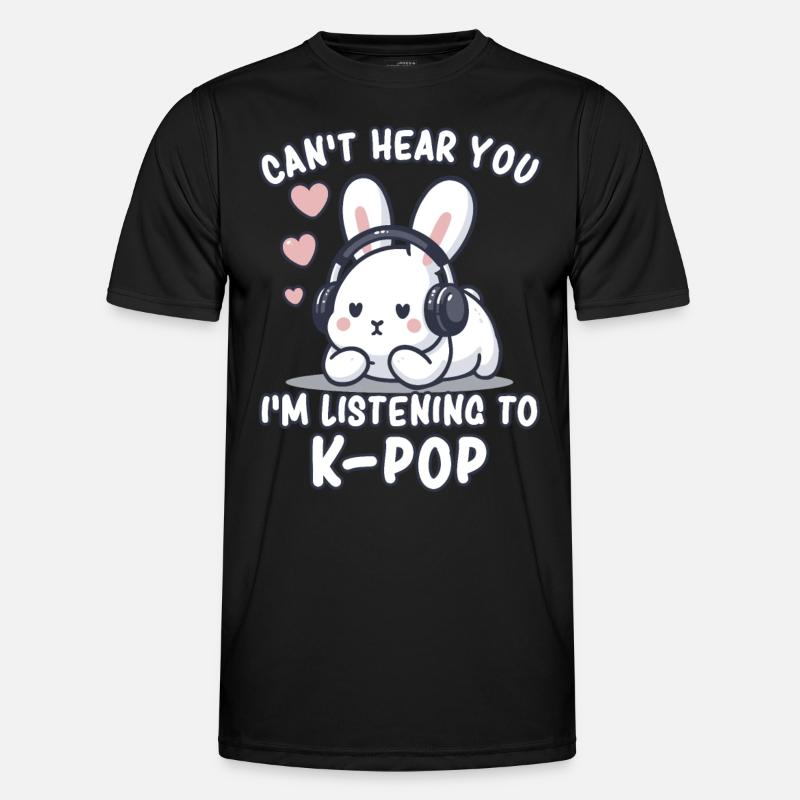 K-Pop KPop Koreansk Musik Bunny - Funktionsshirt til herrer - sort