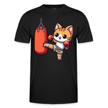 Muay Thai Boxing, Thai Boxing Kickboxen Kickboxer - Männer Funktions-T-Shirt - Schwarz - Vorne - AI Model Male 178 dark (178cm)