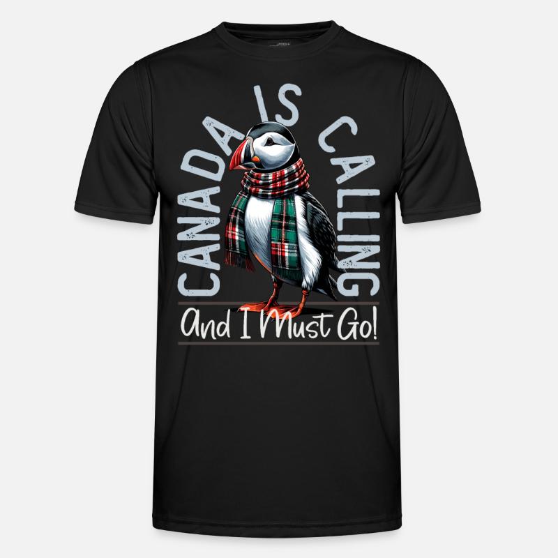 Kanada, Papageientaucher, Canada Is Calling - Männer Funktions-T-Shirt - Schwarz