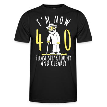 40th birthday 40th 40th I'm 40th now - Men's Functional T-Shirt - black - Front - AI Model Male 178 dark (178cm)