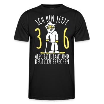 36. Geburtstag 36er 36ter Ich bin jetzt 36 Jahre - Männer Funktions-T-Shirt - Schwarz - Vorne - AI Model Male 178 dark (178cm)