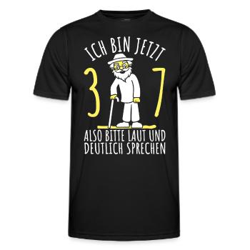 37. Geburtstag 37er 37ter Ich bin jetzt 37 Jahre - Männer Funktions-T-Shirt - Schwarz - Vorne - AI Model Male 178 dark (178cm)