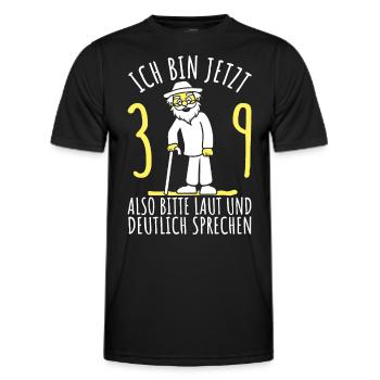 39. Geburtstag 39er 39ter Ich bin jetzt 39 Jahre - Männer Funktions-T-Shirt - Schwarz - Vorne - AI Model Male 178 dark (178cm)