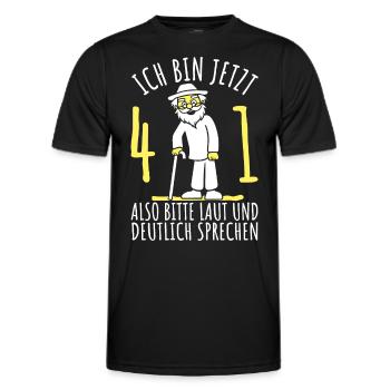 41. Geburtstag 41er 41ter Ich bin jetzt 41 Jahre - Männer Funktions-T-Shirt - Schwarz - Vorne - AI Model Male 178 dark (178cm)