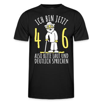 46. Geburtstag 46er 46ter Ich bin jetzt 46 Jahre - Männer Funktions-T-Shirt - Schwarz - Vorne - AI Model Male 178 dark (178cm)