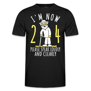 24th birthday 24th 24th I'm 24 years old now - Men's Functional T-Shirt - black - Front - AI Model Male 178 dark (178cm)