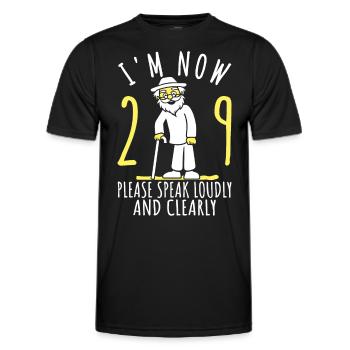 29th birthday 29er 29th I'm 29 years old now - Men's Functional T-Shirt - black - Front - AI Model Male 178 dark (178cm)