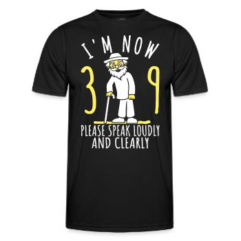 39. Geburtstag 39er 39ter Ich bin jetzt 39 Jahre - Männer Funktions-T-Shirt - Schwarz - Vorne - AI Model Male 178 dark (178cm)