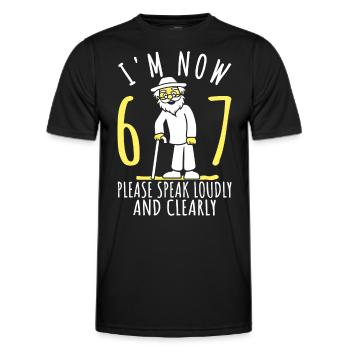 67th birthday 67th 67th I'm 67 years old now - Men's Functional T-Shirt - black - Front - AI Model Male 178 dark (178cm)