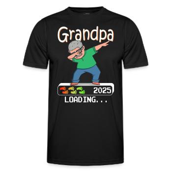 Grandpa-to-be 2025 loading future grandfather - Men's Functional T-Shirt - black - Front - AI Model Male 178 dark (178cm)