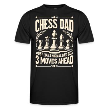Chess Player Chess Dad Dad Chess Dad - Men's Functional T-Shirt - black - Front - AI Model Male 178 dark (178cm)