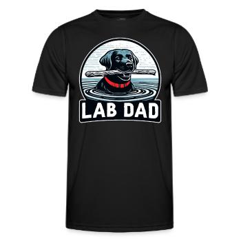 Labrador Retriever Dog LAB DAD Black Labrador - Men's Functional T-Shirt - black - Front - AI Model Male 178 dark (178cm)