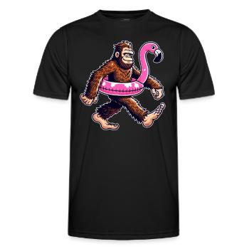 Poolparty Swimmingpool Badeurlaub Freibad Bigfoot - Männer Funktions-T-Shirt - Schwarz - Vorne - AI Model Male 178 dark (178cm)