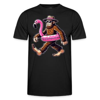 Poolparty Swimmingpool Badeurlaub Freibad Bigfoot - Männer Funktions-T-Shirt - Schwarz - Vorne - AI Model Male 178 dark (178cm)