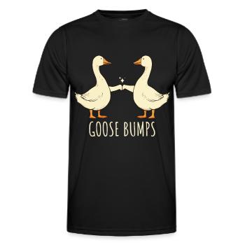 Goose Bumps Funny Geese Fist Bump Silly Goose - Men's Functional T-Shirt - black - Front - AI Model Male 178 dark (178cm)