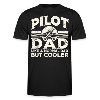 Pilot & Vater, Flugzeug, Flieger, Flugschule - Männer Funktions-T-Shirt - Schwarz - Vorne - AI Model Male 178 dark (178cm)