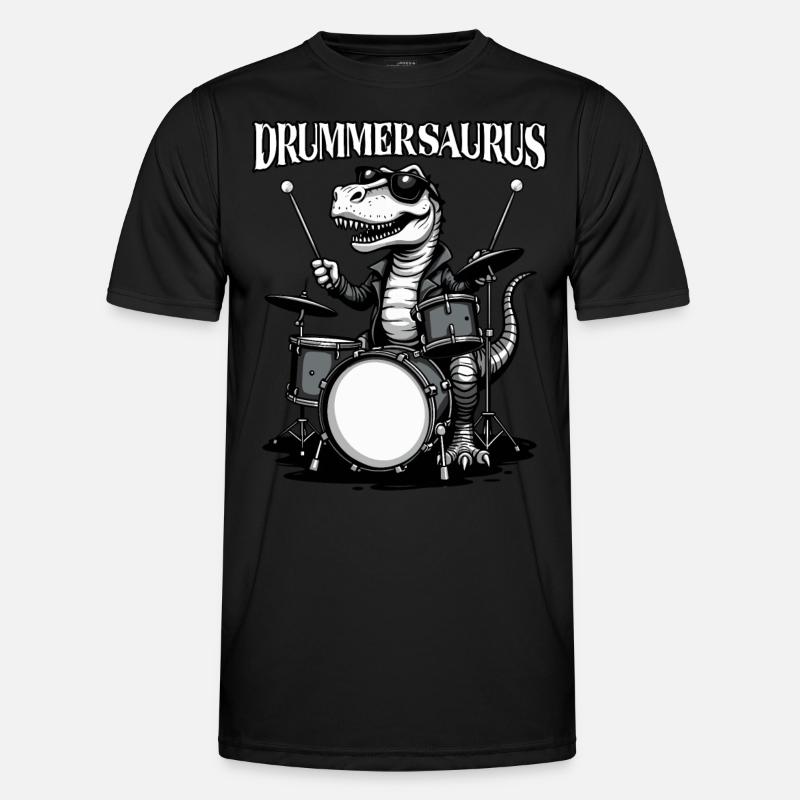Schlagzeuger, Schlagzeug, Drummer, Drummersaurus Men's Functional T-Shirt