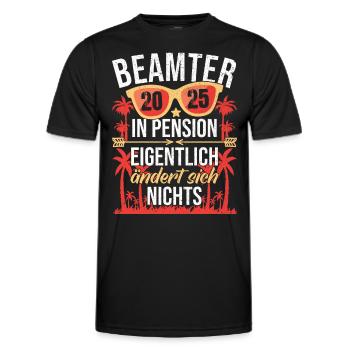 Pension Pensionierung Beamter Pensionär 2025 - Männer Funktions-T-Shirt - Schwarz - Vorne - AI Model Male 178 dark (178cm)