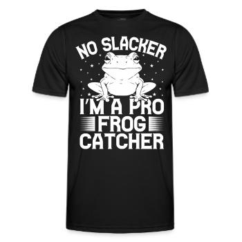 Frog Catcher No Slacker A Pro Frog - Männer Funktions-T-Shirt - Schwarz - Vorne - AI Model Male 178 dark (178cm)
