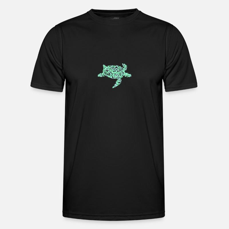 turquoise turtle - Men's Functional T-Shirt - black