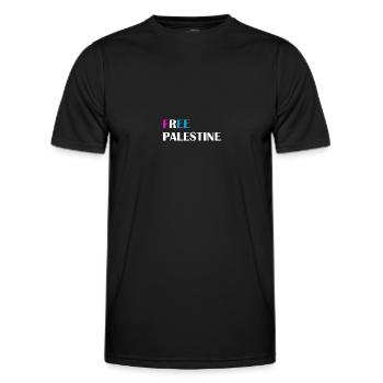 FREE PALESTINE - Men's Functional T-Shirt - black - Front - AI Model Male 178 dark (178cm)