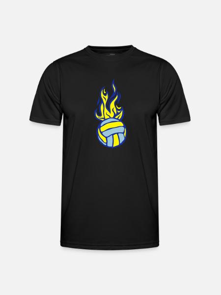volleyball waterpolo flame - Men's Functional T-Shirt - black