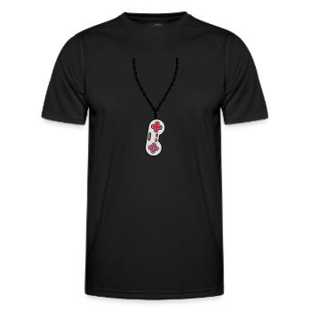 Collier Bijoux Ancien Contrôleur - T-shirt sport Homme - noir - Devant - AI Model Male 178 dark (178cm)