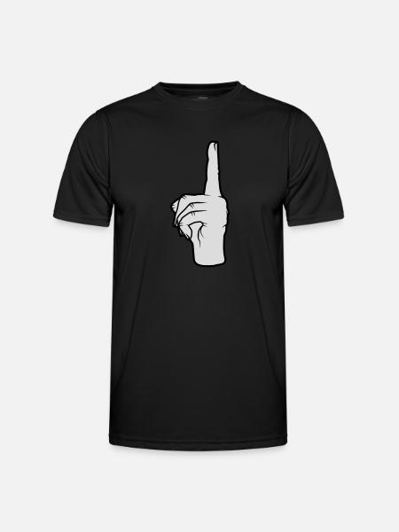 Finger points up - Men's Functional T-Shirt - black