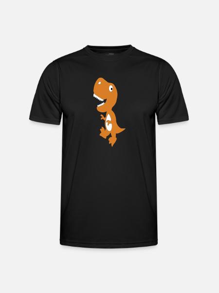 Dino Cute Orange - Men's Functional T-Shirt - black