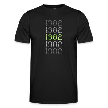1982 - Männer Funktions-T-Shirt - Schwarz - Vorne - AI Model Male 178 dark (178cm)