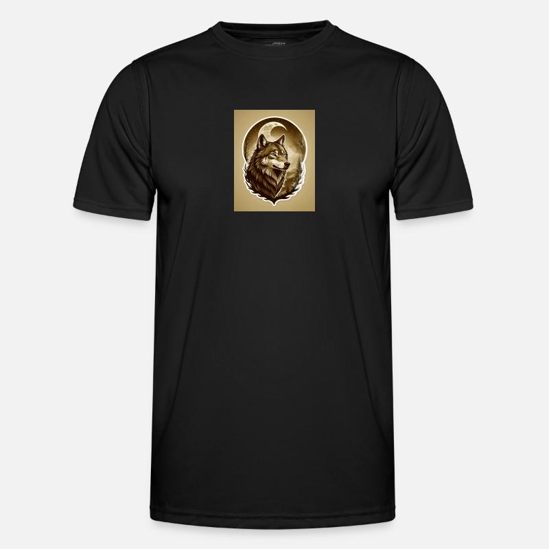 Wolf in the moonlight - Men's Functional T-Shirt - black