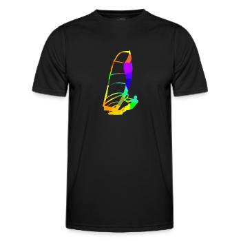 Planche à voile Arc-en-ciel Couleurs Sports - T-shirt sport Homme - noir - Devant - AI Model Male 178 dark (178cm)