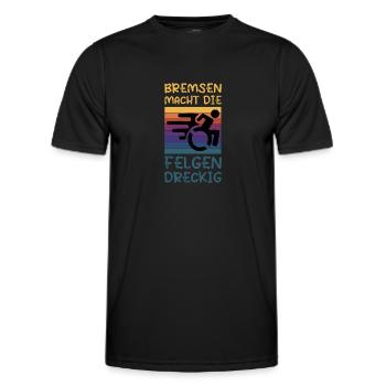 Le freinage salit les jantes - T-shirt sport Homme - noir - Devant - AI Model Male 178 dark (178cm)