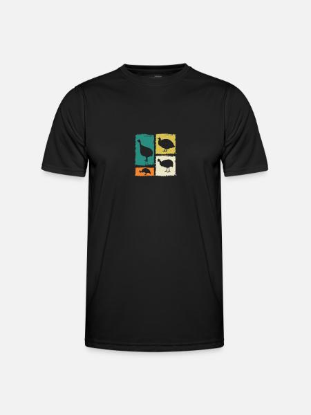 Chickens Rooster Guinea Fowl - Men's Functional T-Shirt - black
