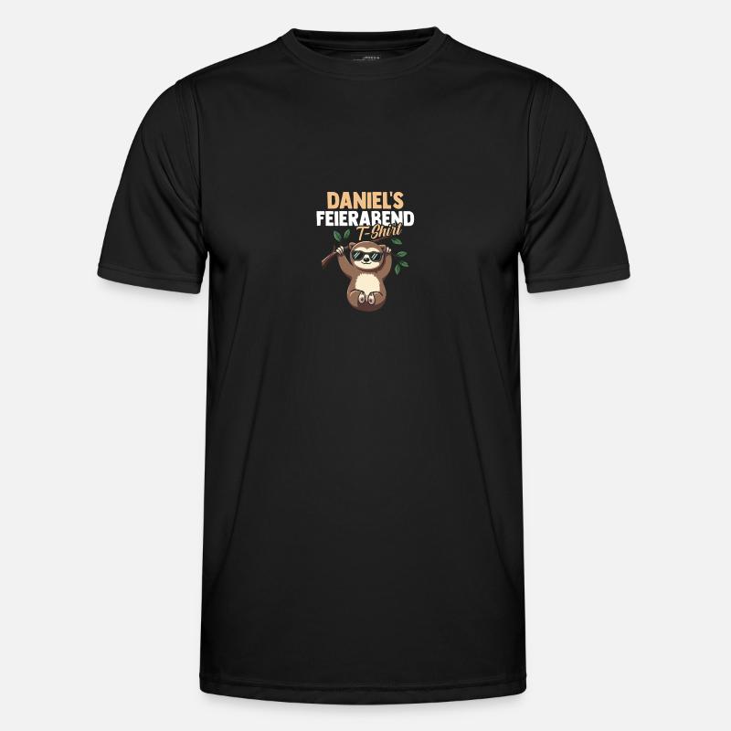 Faultier Daniel - Männer Funktions-T-Shirt - Schwarz