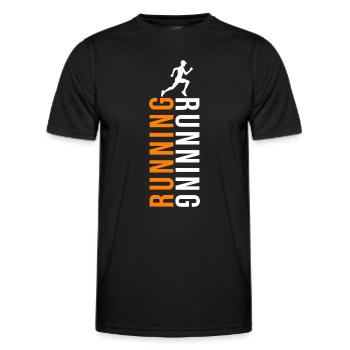 Running gift idea, running, sport, sportsman - Men's Functional T-Shirt - black - Front - AI Model Male 178 dark (178cm)