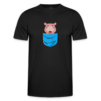Nilpferd - Männer Funktions-T-Shirt - Schwarz - Vorne - AI Model Male 178 dark (178cm)