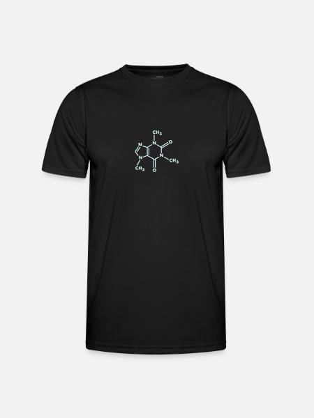 Coffein Molekül - Männer Funktions-T-Shirt - Schwarz