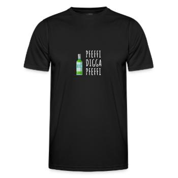 Pfefferminz Likör Pfeffi Vatertag Sauf - Männer Funktions-T-Shirt - Schwarz - Vorne - AI Model Male 178 dark (178cm)