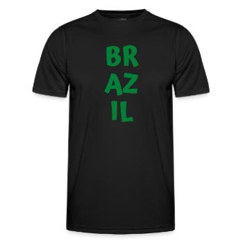 Brazil - Men's Functional T-Shirt - black - Front - AI Model Male 178 dark (178cm)