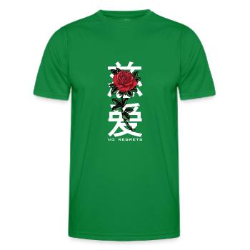 No Regrets Roses Japon - T-shirt sport Homme - vert - Devant - AI Model Male 178 dark (178cm)