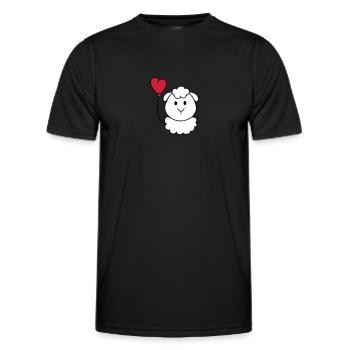 Schäfchen mit Herzballon - Männer Funktions-T-Shirt - Schwarz - Vorne - AI Model Male 178 dark (178cm)