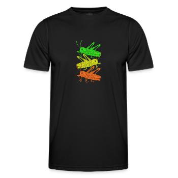 Heuschrecke - Männer Funktions-T-Shirt - Schwarz - Vorne - AI Model Male 178 dark (178cm)