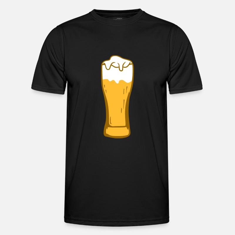 Weizenbier Bierglas - Männer Funktions-T-Shirt - Schwarz
