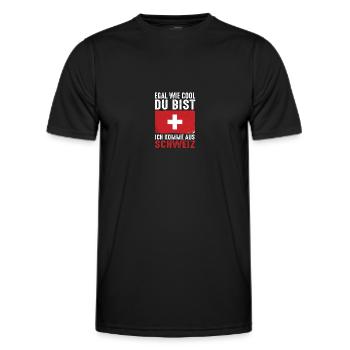 Schweizer Schweiz - Männer Funktions-T-Shirt - Schwarz - Vorne - AI Model Male 178 dark (178cm)