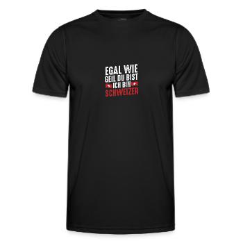 Schweizer Schweiz - Männer Funktions-T-Shirt - Schwarz - Vorne - AI Model Male 178 dark (178cm)