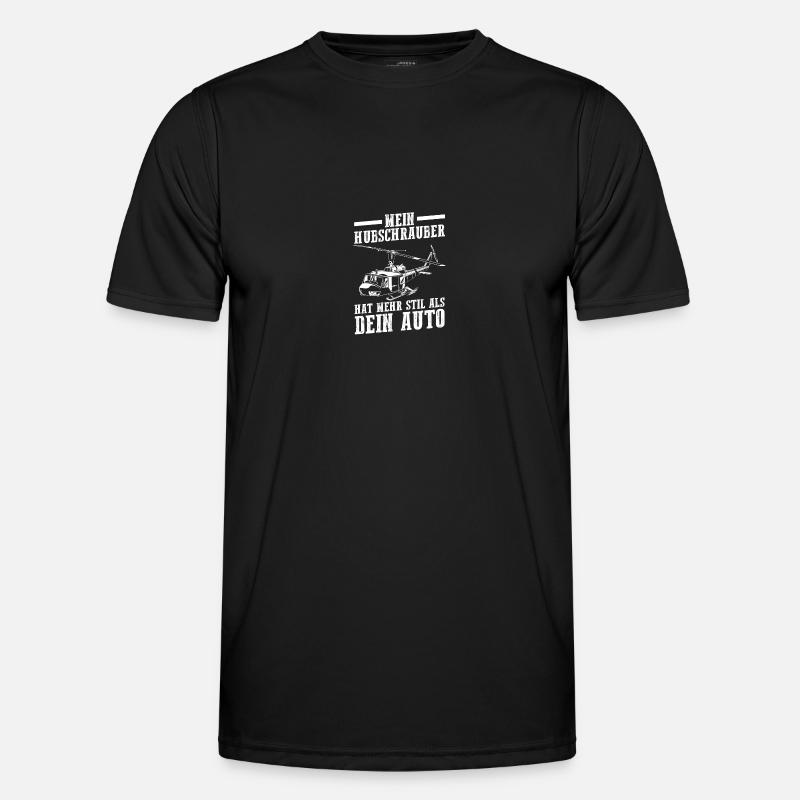 Pilot Helikopter Hubschrauber - Männer Funktions-T-Shirt - Schwarz