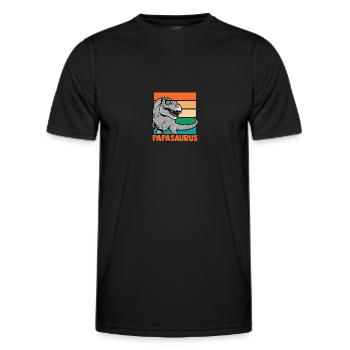Papa Père Dino Dinosaure Papasaurus - T-shirt sport Homme - noir - Devant - AI Model Male 178 dark (178cm)